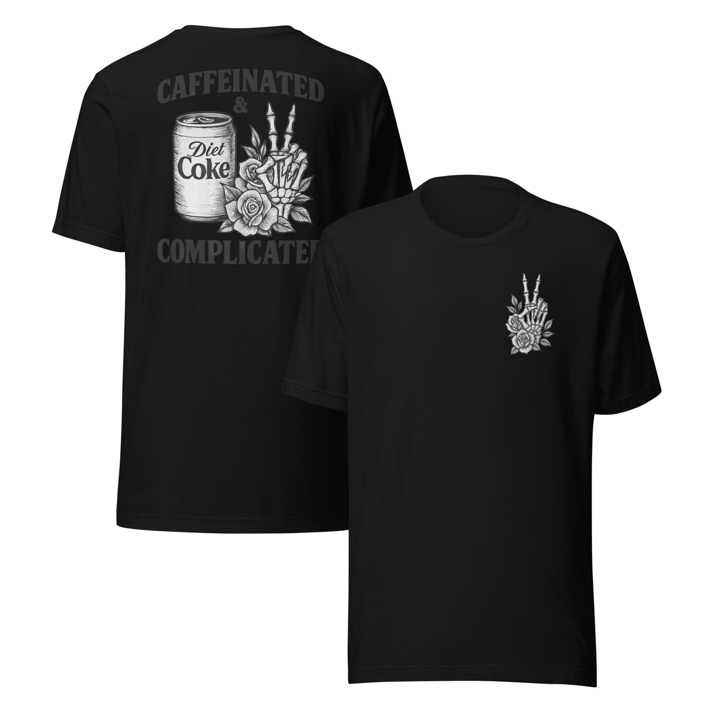 BELLA + CANVAS: CAFFEINATED & COMPLICATED- SUMMER T-SHIRT