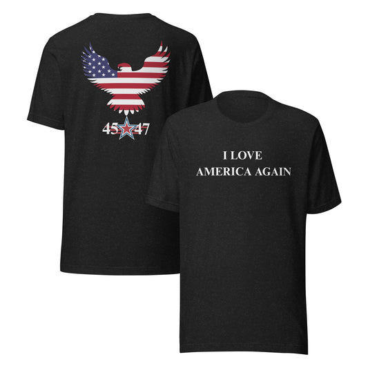 I LOVE AMERICA AGAIN-Bella + Canvas 3001 T-Shirt