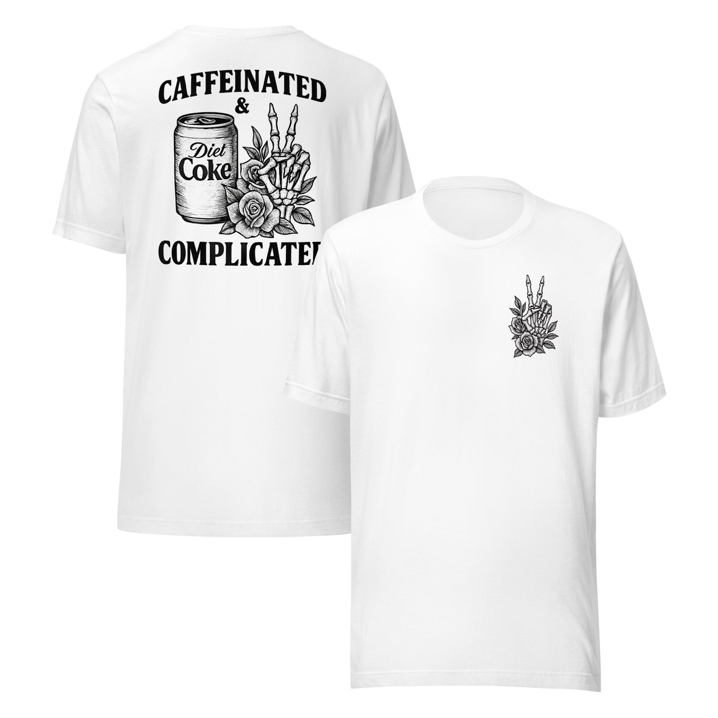 BELLA + CANVAS: CAFFEINATED & COMPLICATED- SUMMER T-SHIRT